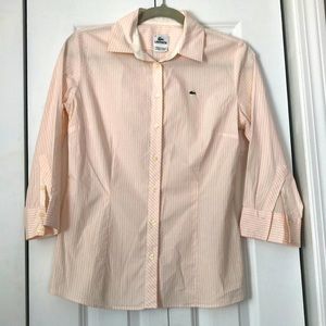 Lacoste 3/4 light pink striped Oxford
